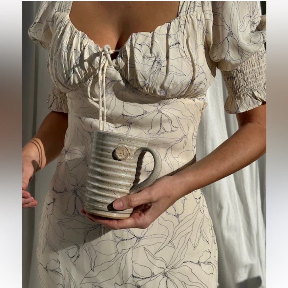 Beige Botany Elegant Cream Floral Dress NWT size small
